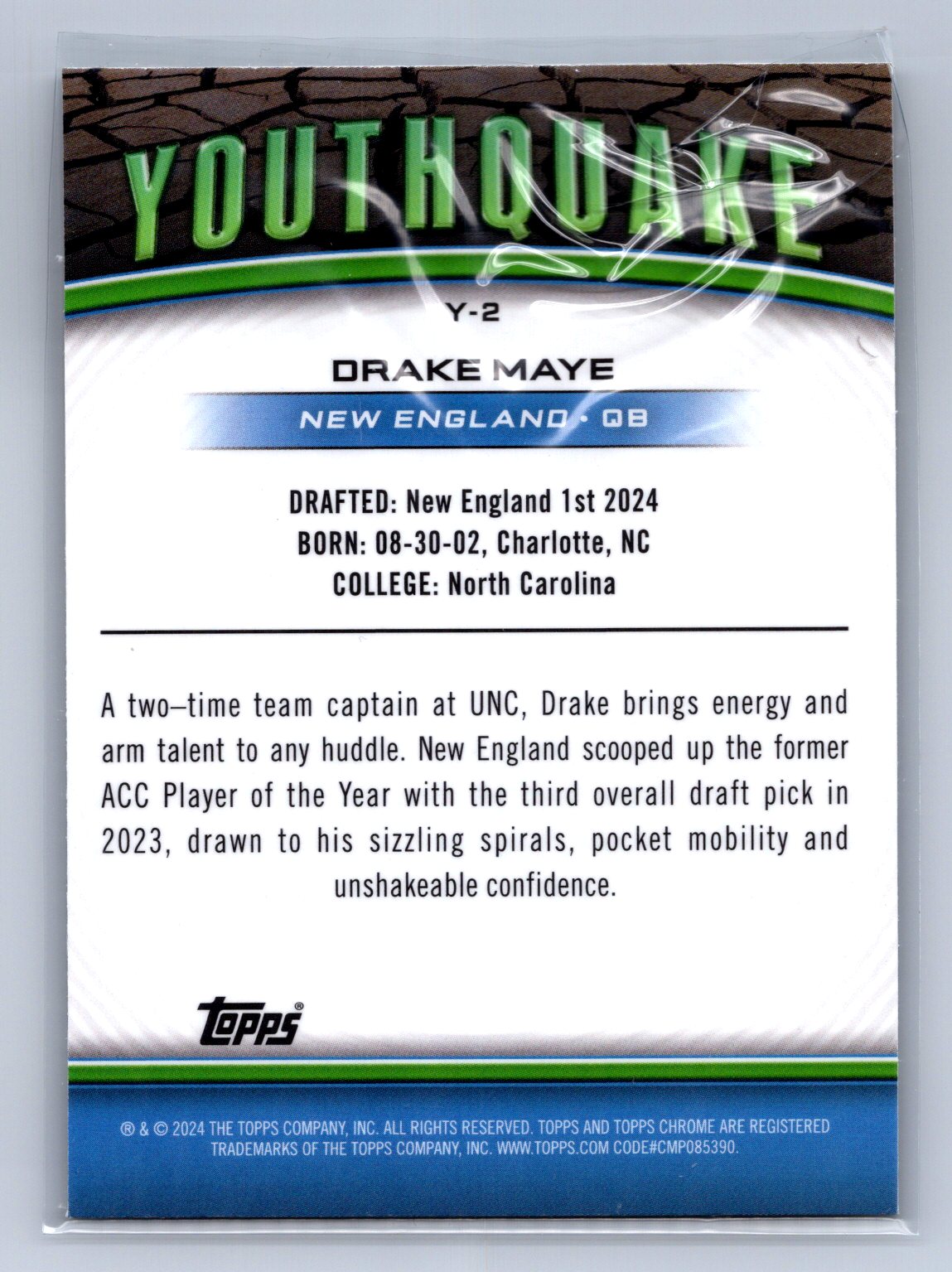 2024 Topps Chrome Youthquake Drake Maye X-Fractor #Y-2