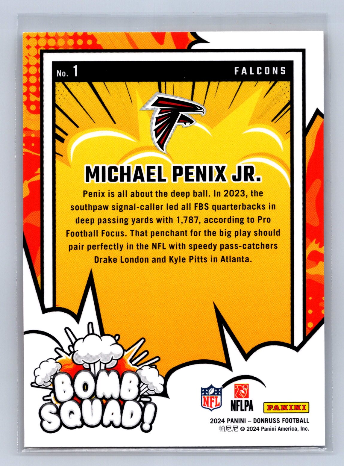 2024 Panini Donruss Bomb Squad Michael Penix Jr. #1