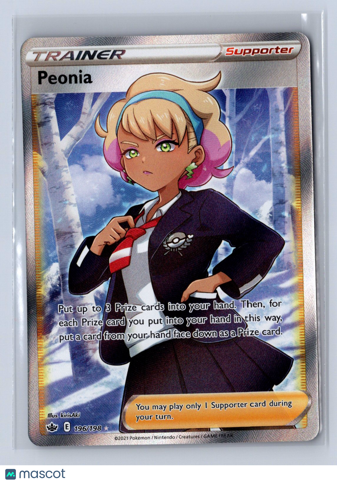 2021 Pokemon Sword & Shield Chilling Reign Peonia #196/198