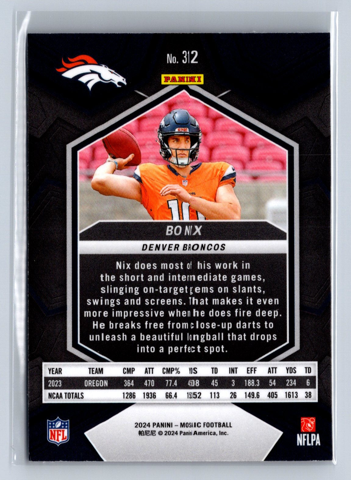 2024 Panini Mosaic Bo Nix #312
