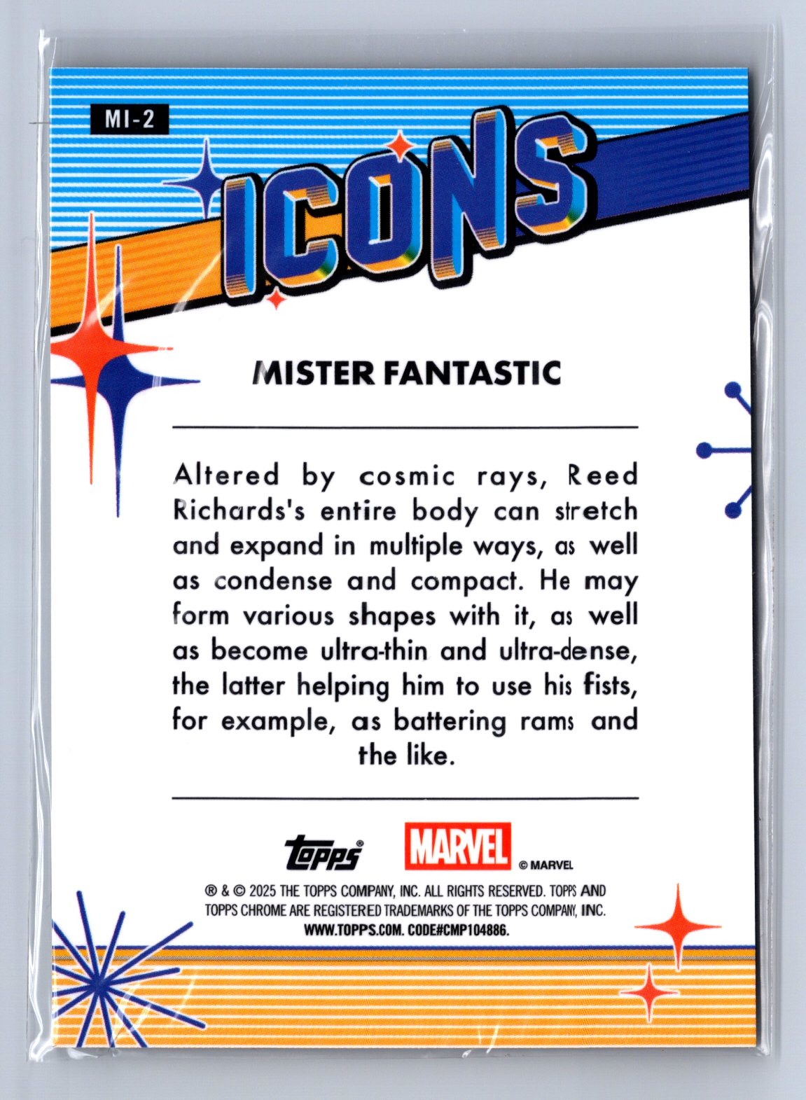 2025 Topps Chrome Marvel Icons Mister Fantastic #MI-2