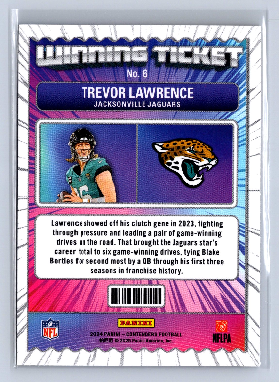2024 Panini Contenders Winning Ticket Trevor Lawrence #6