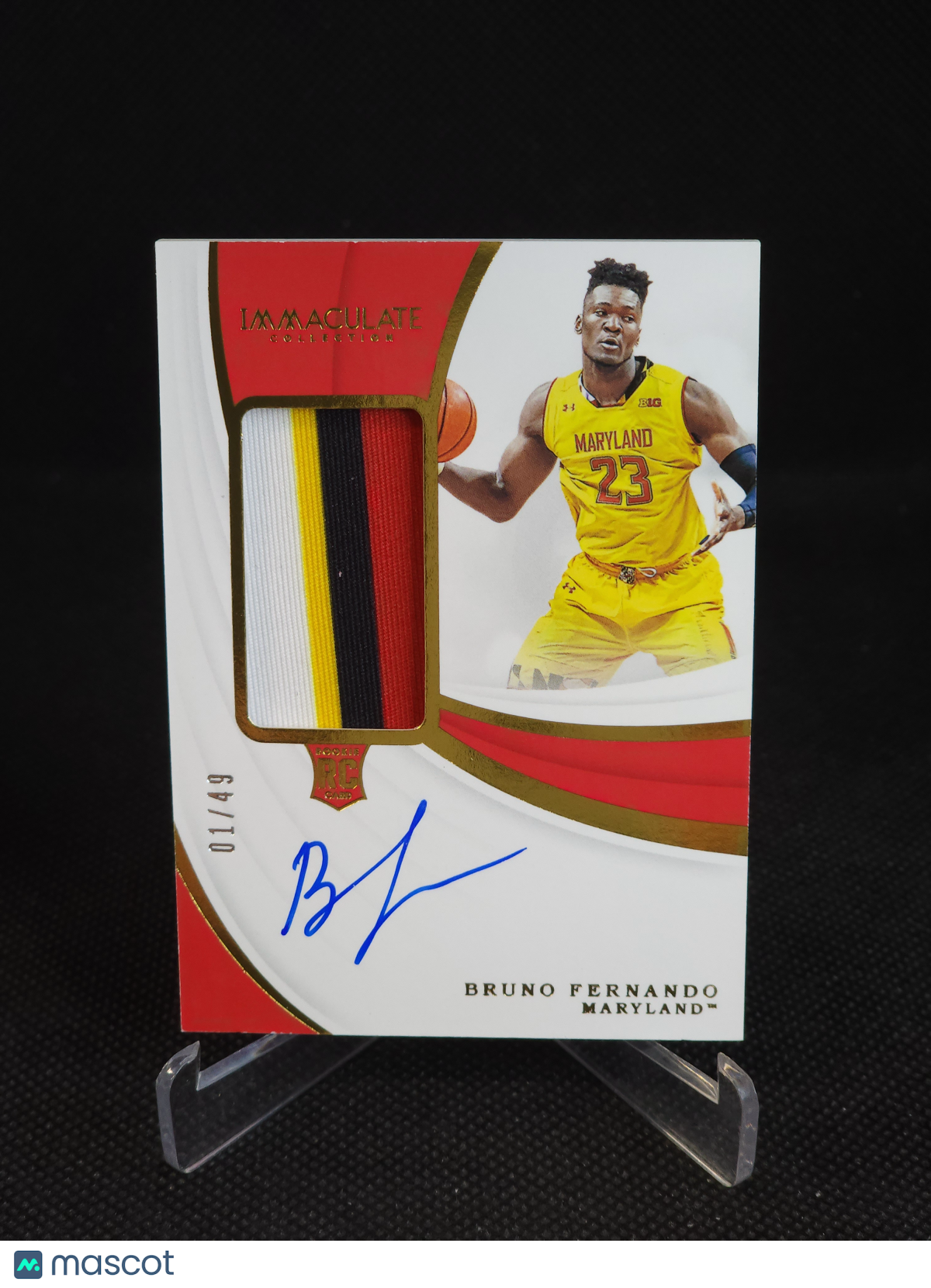 2019 Panini Immaculate Collection Collegiate Bruno Fernando Patch Auto /49 #96
