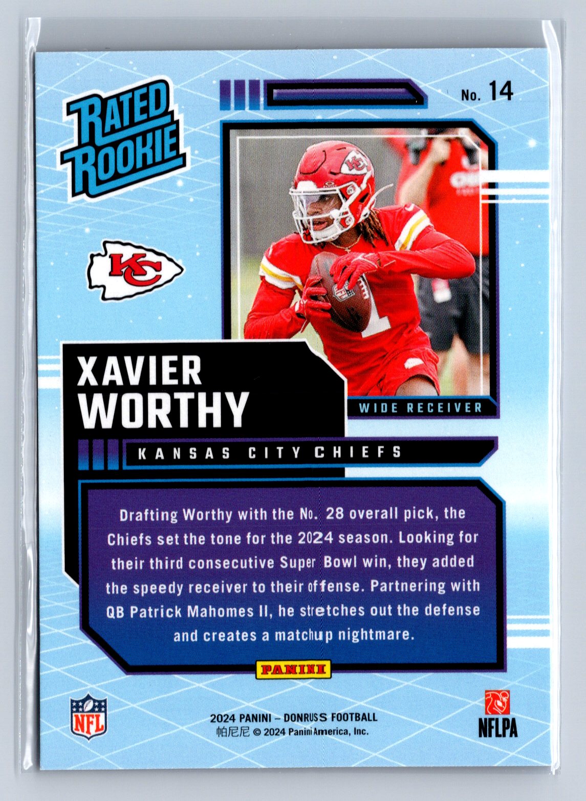 2024 Donruss Rated Rookie Retro Xavier Worthy #14