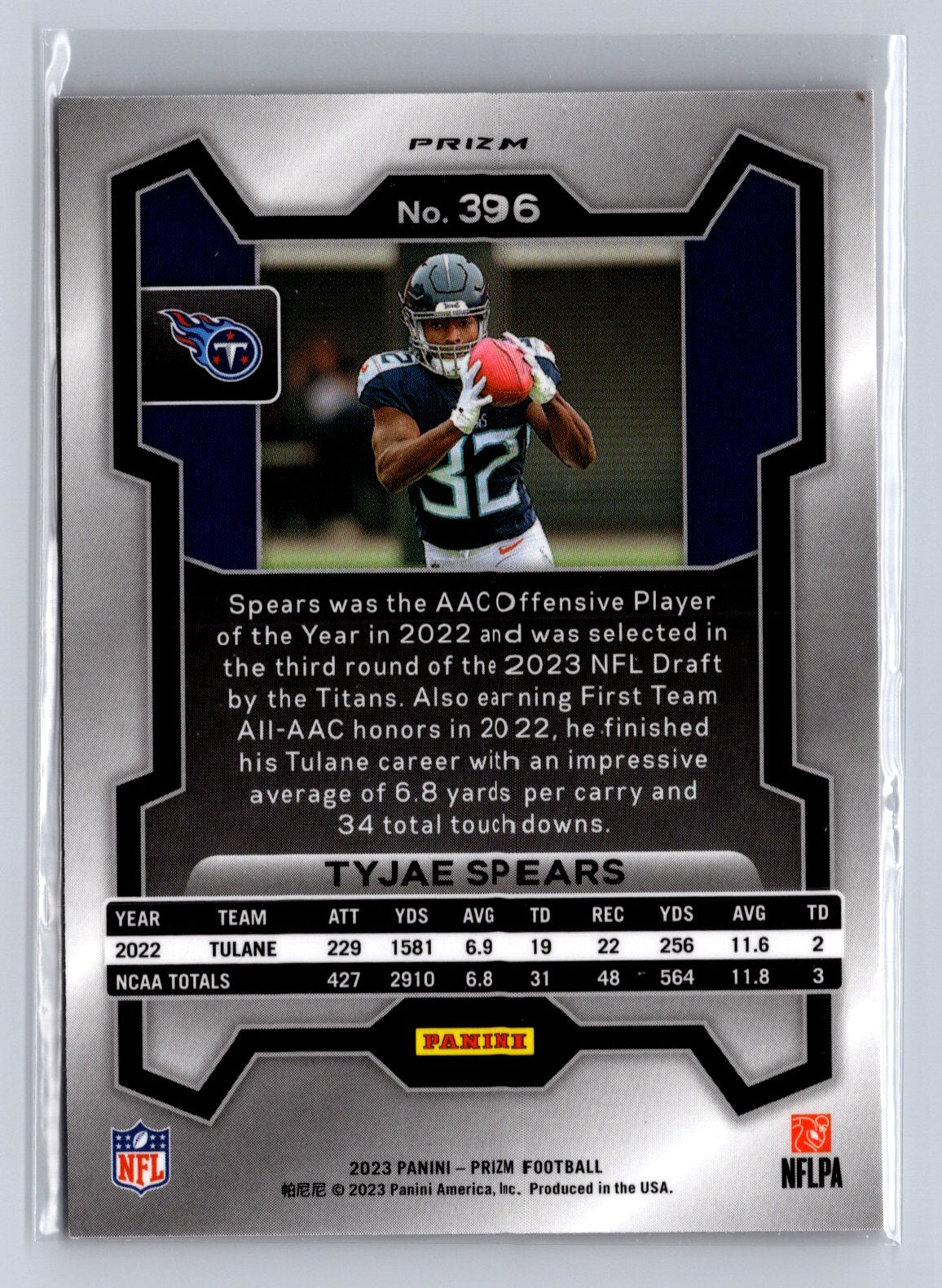 2023 Panini Prizm Tyjae Spears Lazer #396