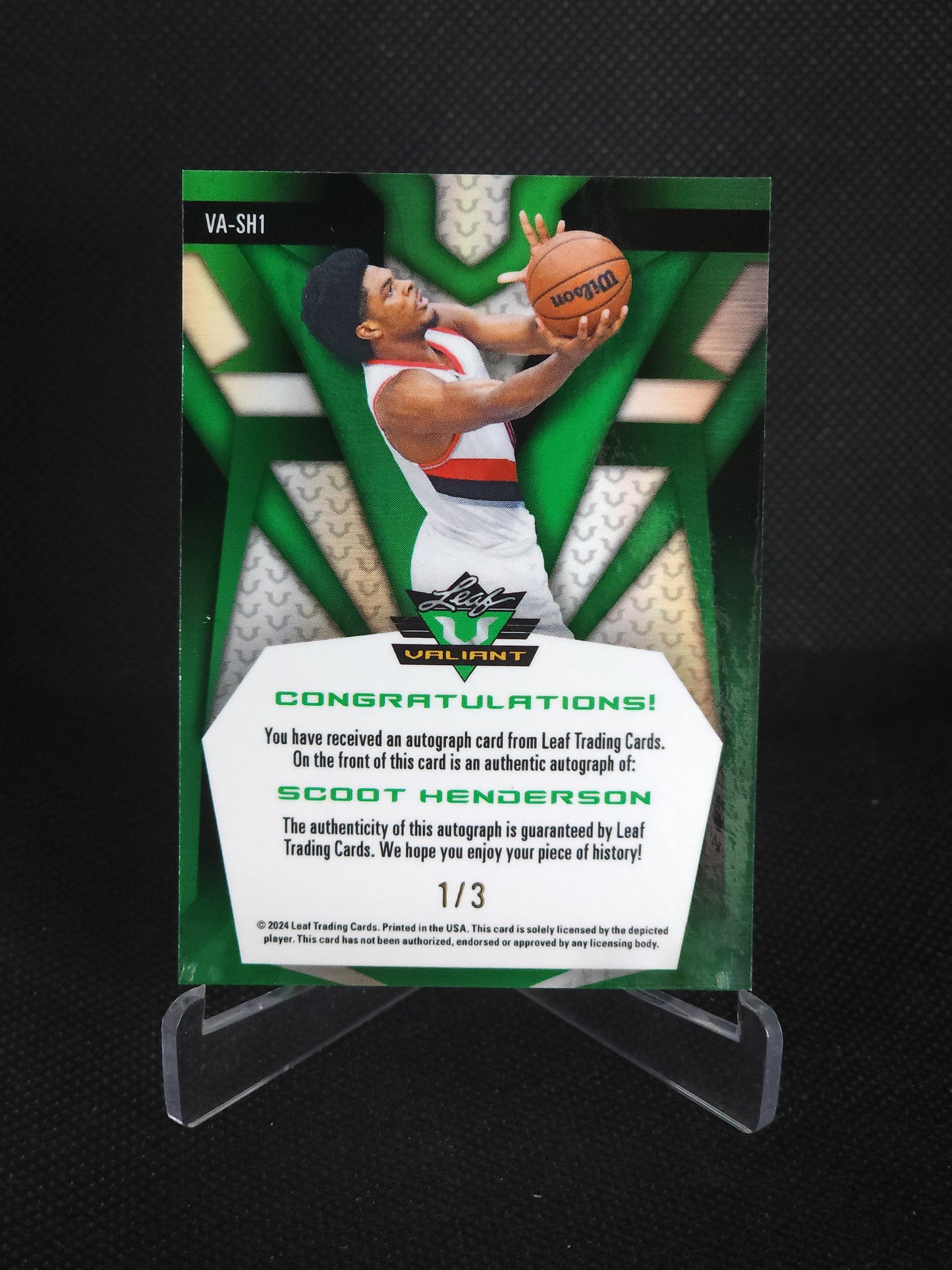 2024 Leaf Valiant Scoot Henderson Auto /3 #VA-SH1