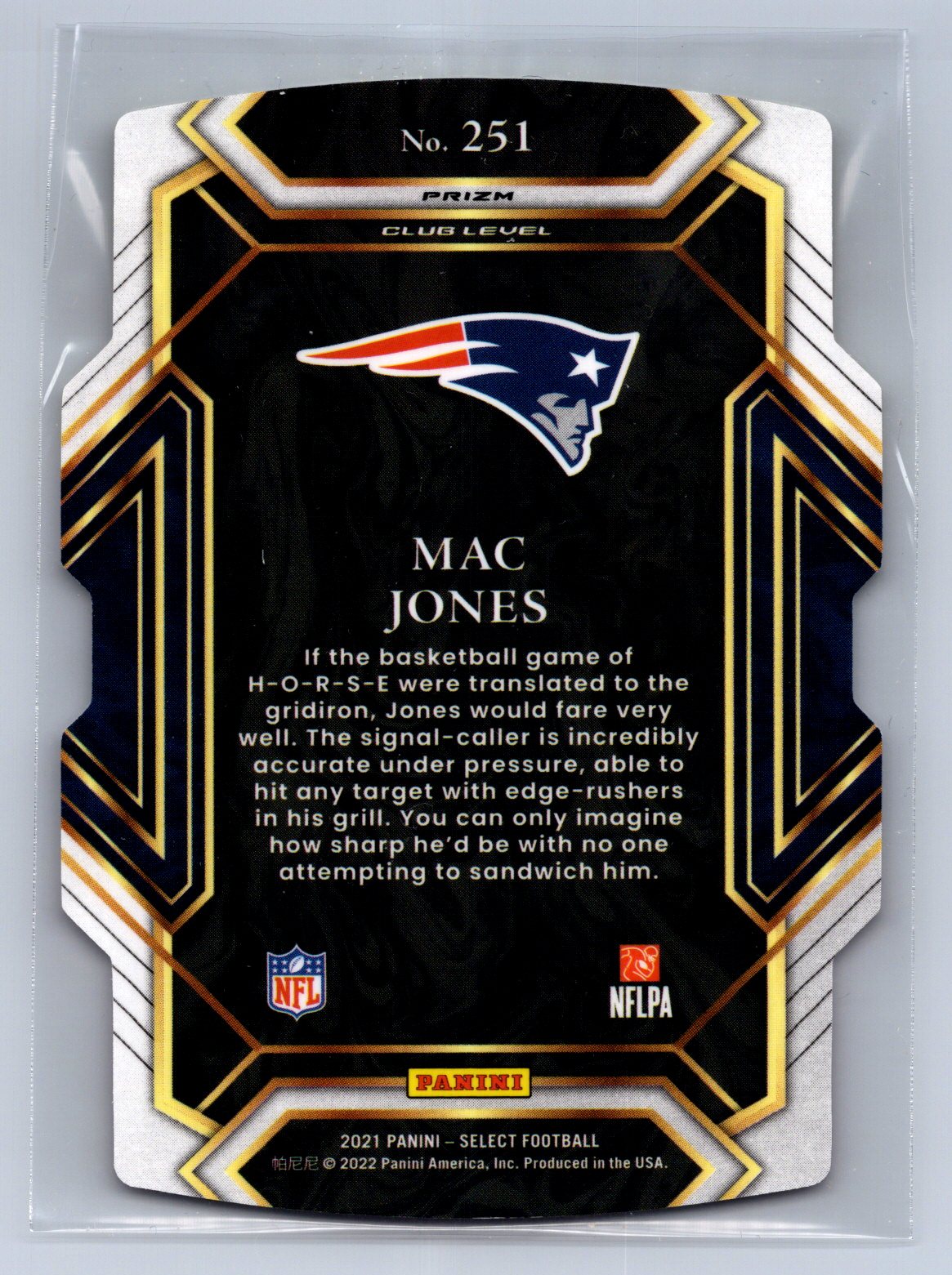 2021 Panini Select Mac Jones Club Level Red Yellow Die-Cut #251
