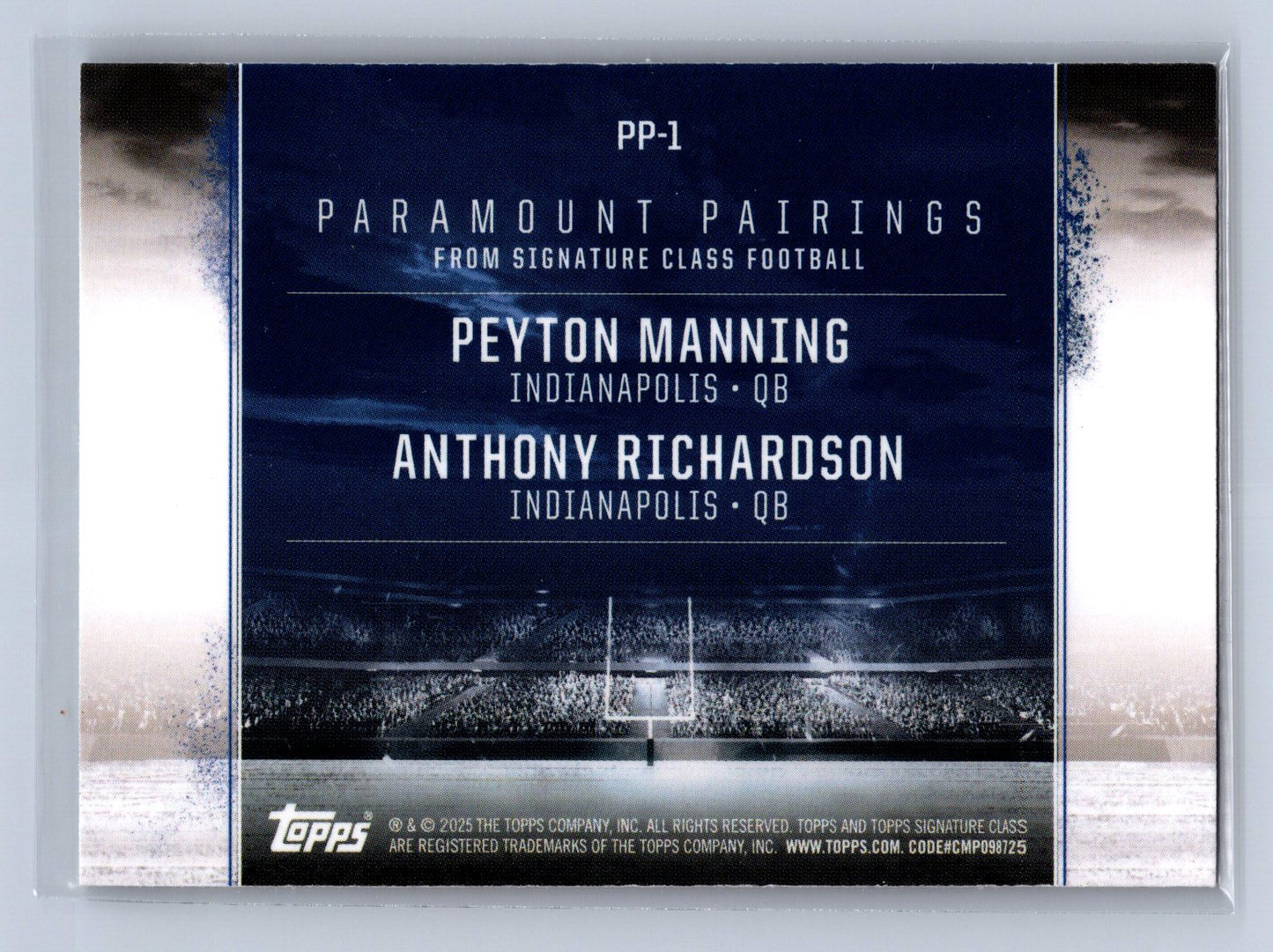 2024 Signature Class Peyton Manning Anthony Richardson Paramount Pairings #PP-1