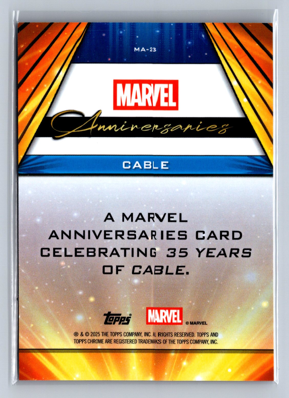 2025 Topps Chrome Marvel Anniversaries Cable #MA-23