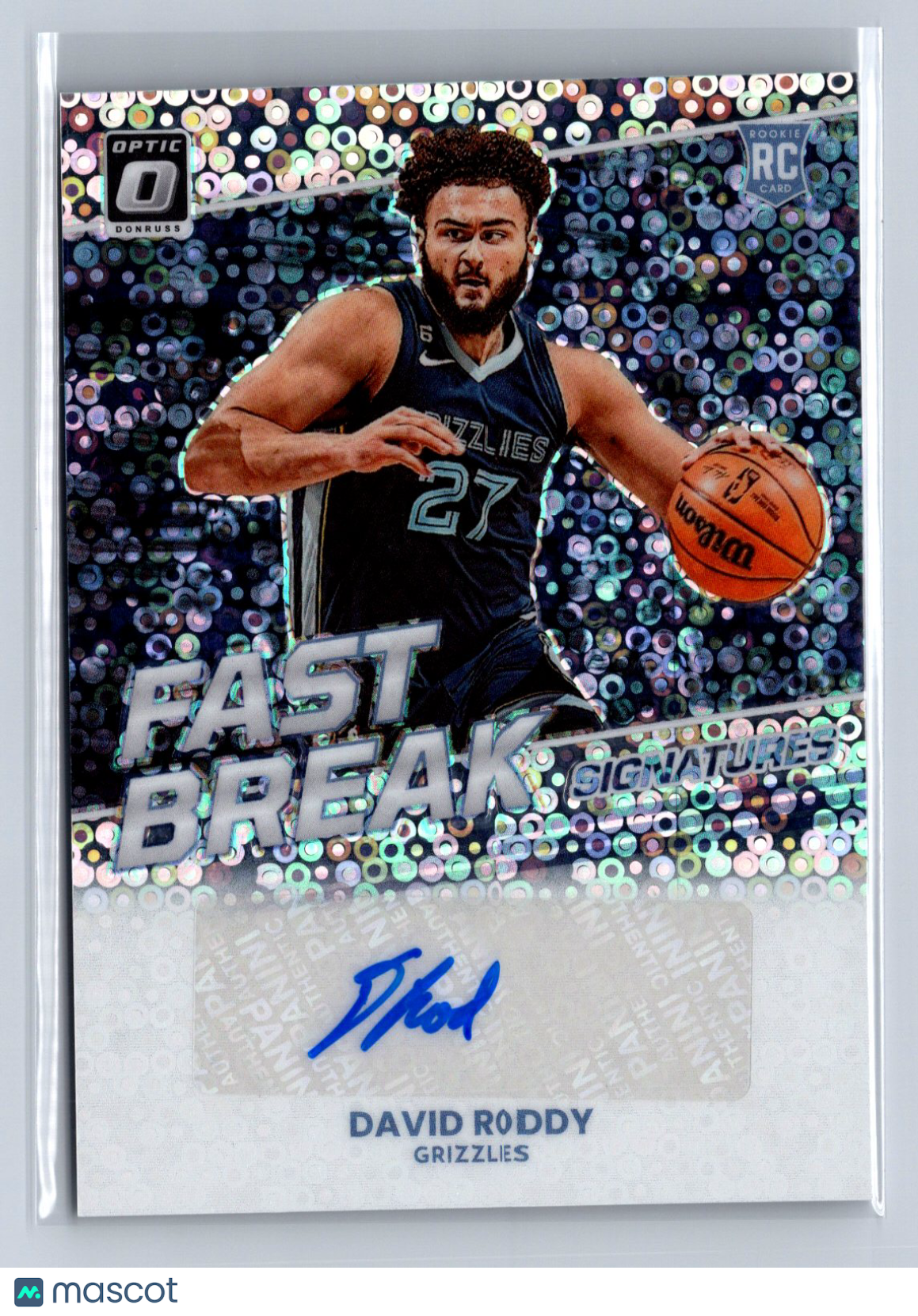 2022-23 Panini Donruss Optic Fast Break Signature David Roddy Auto #FBS-DVR