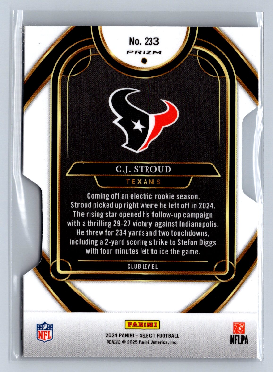 2024 Panini Select C.J. Stroud Silver Die-Cut #233