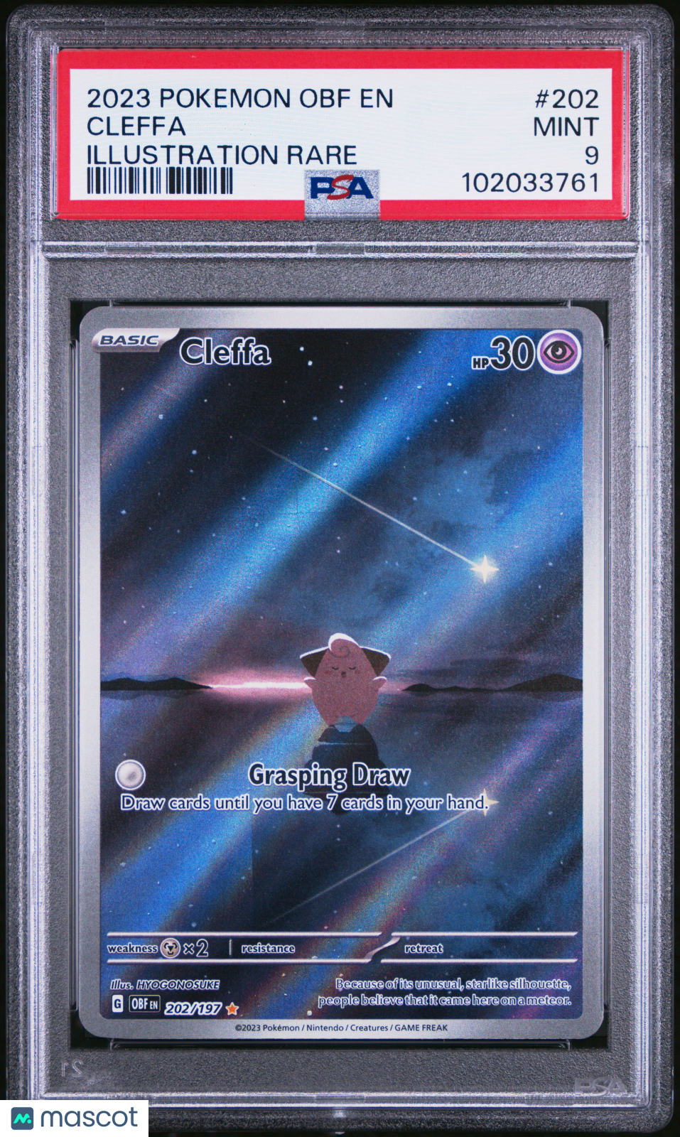 2023 Pokemon Obsidian Flames Cleffa IR #202 PSA 9