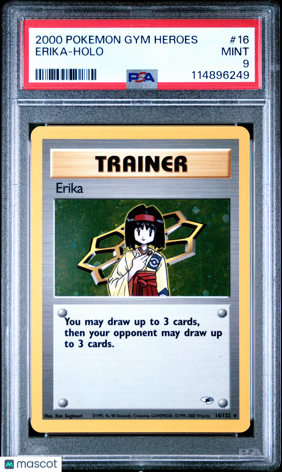 2000 Pokemon Gym Heroes Erika #16 PSA 9