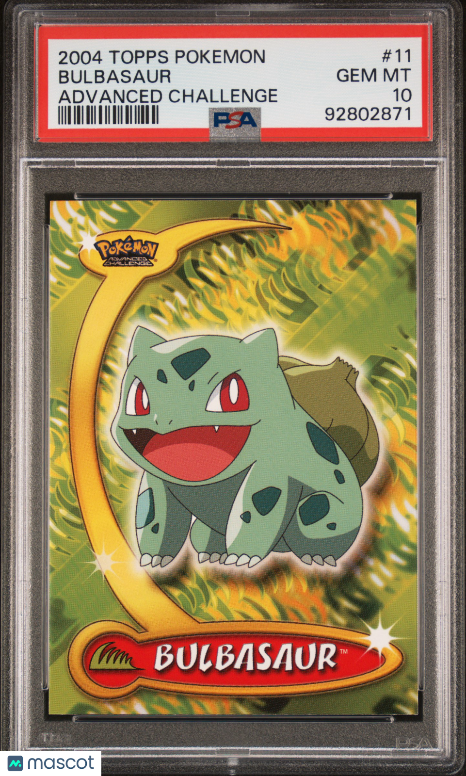 2004 Topps Pokemon Advanced Challenge Bulbasaur #11 PSA 10