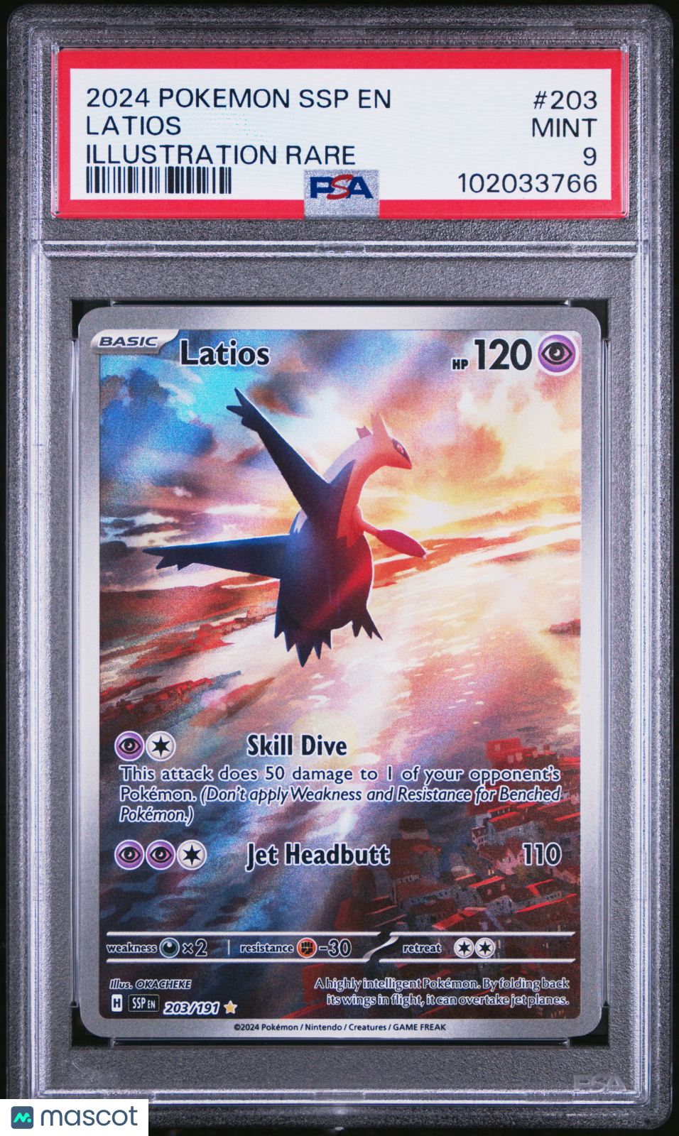 2024 Pokemon Surging Sparks Latios IR #203 PSA 9