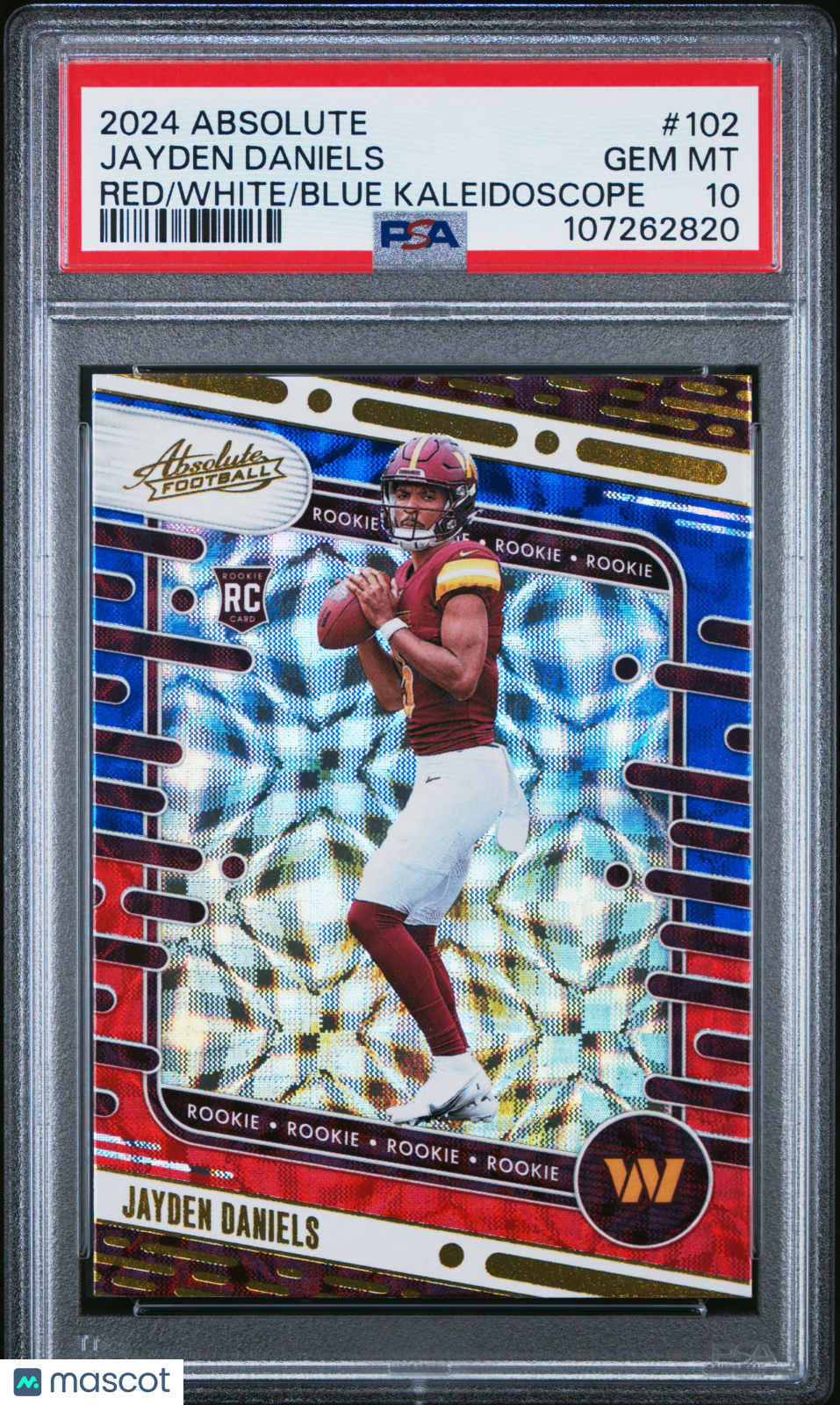 2024 Panini Absolute Jayden Daniels Red White Blue Kaleidoscope #102 PSA 10