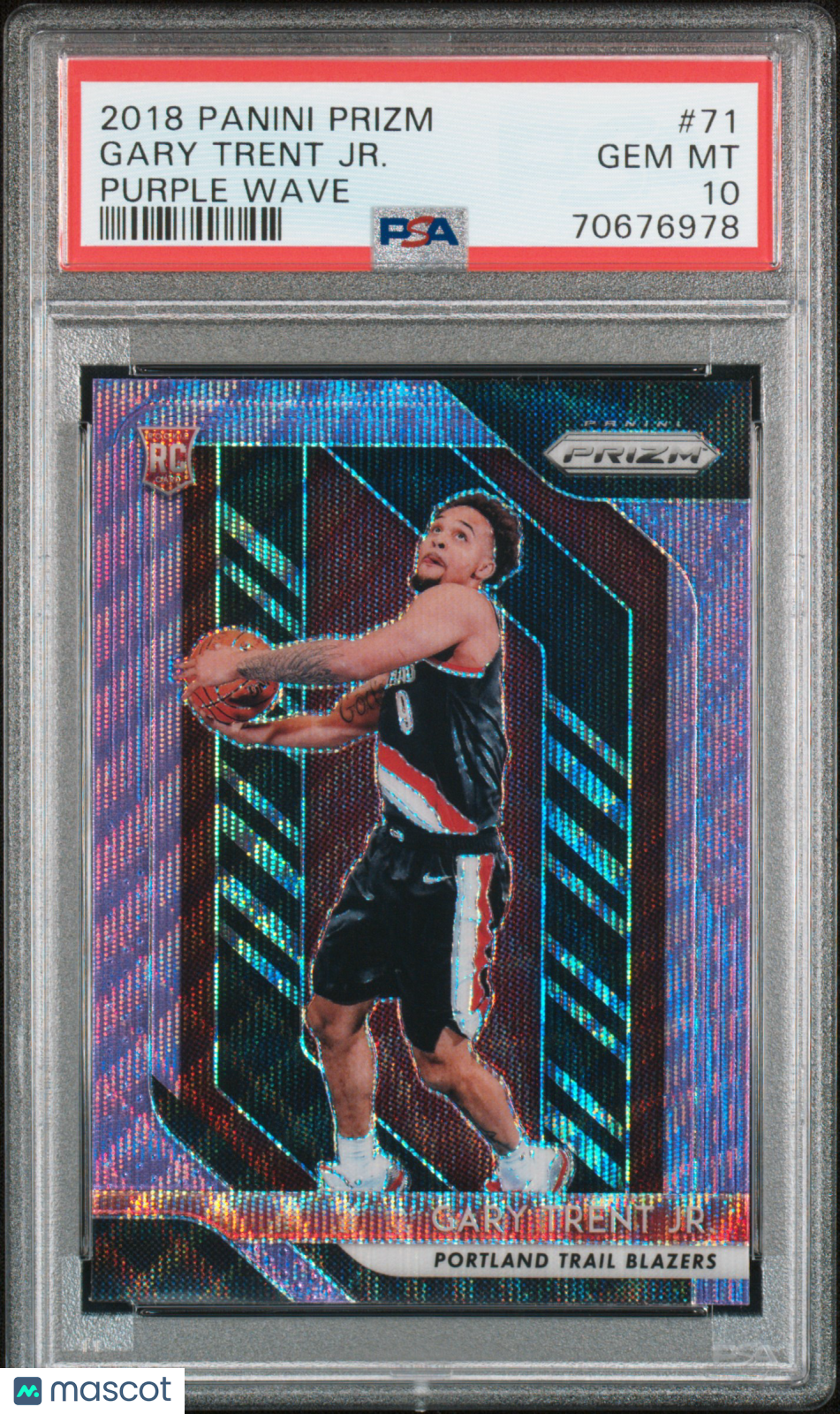 2018 Panini Prizm Gary Trent JR. Purple Wave #71 PSA 10