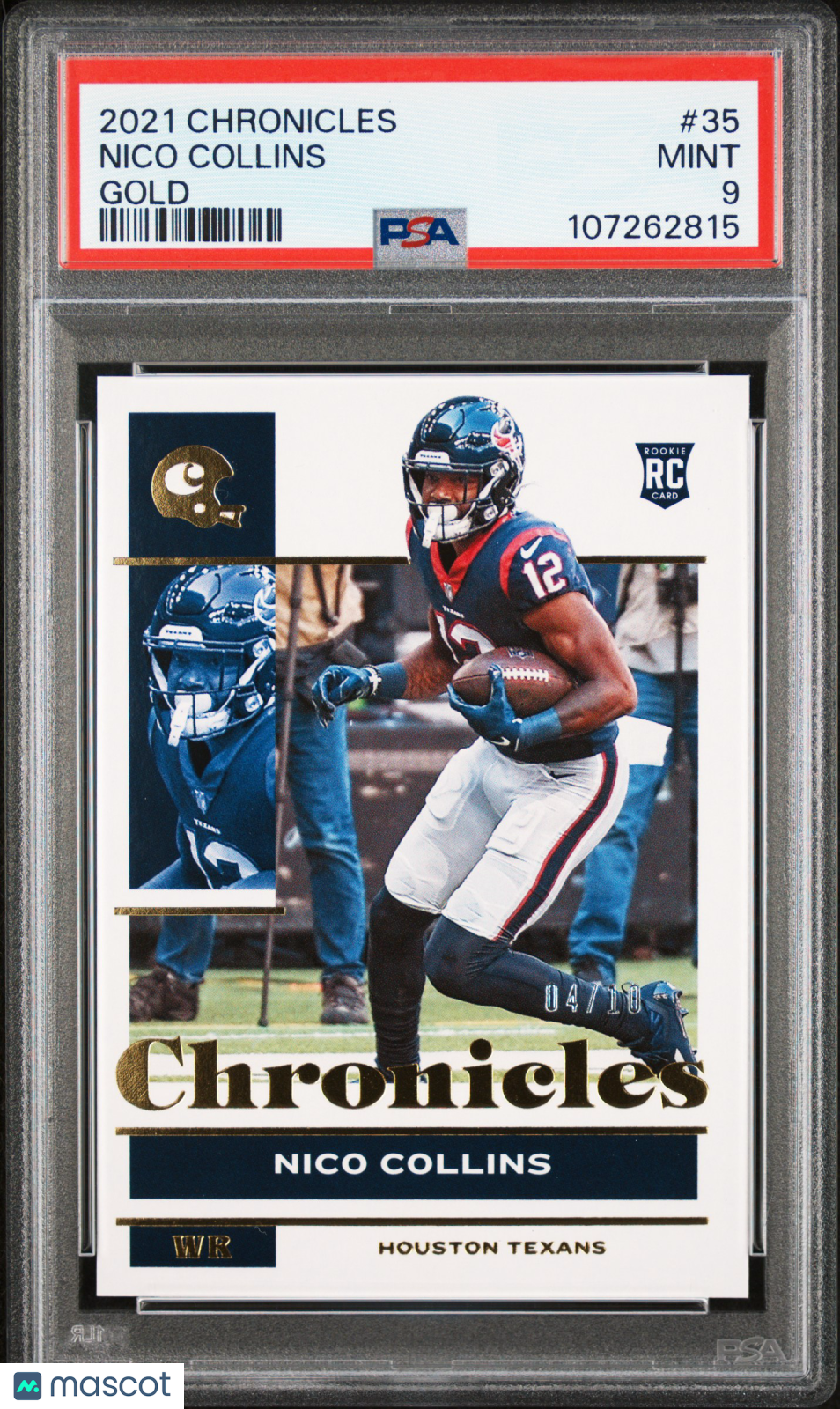 2021 Panini Chronicles Nico Collins Gold #35 PSA 9 /10