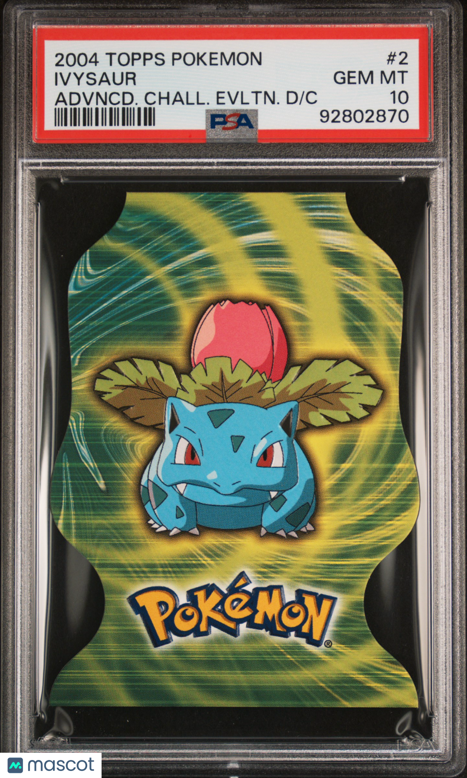 2004 Topps Pokemon Advanced Challenge Evolution Die-Cuts Ivysaur #2 PSA 10