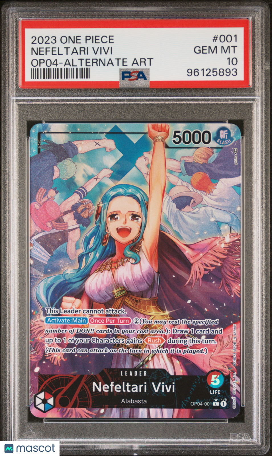 2023 One Piece Kingdoms Of Intrigue Nefeltari Vivi Alt Art #OP04-001 PSA 10