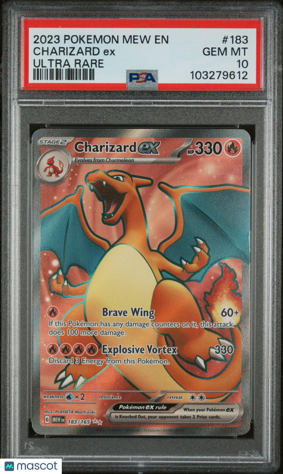 2023 Pokemon 151 Charizard EX Ultra Rare #183 PSA 10