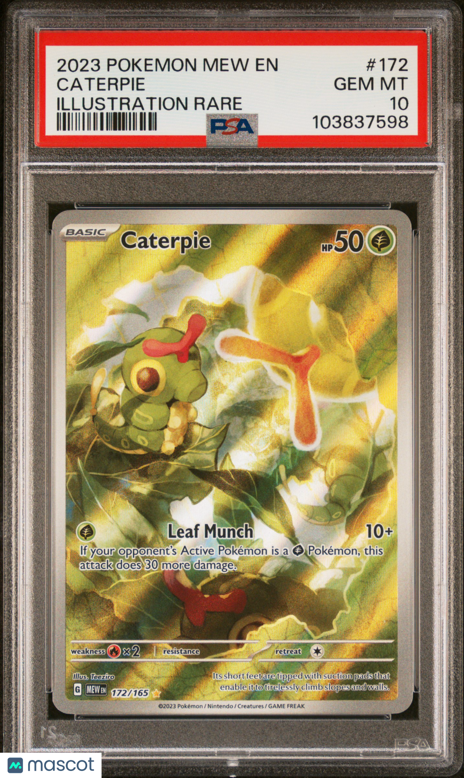 2023 Pokemon 151 Caterpie Illustration Rare #172 PSA 10