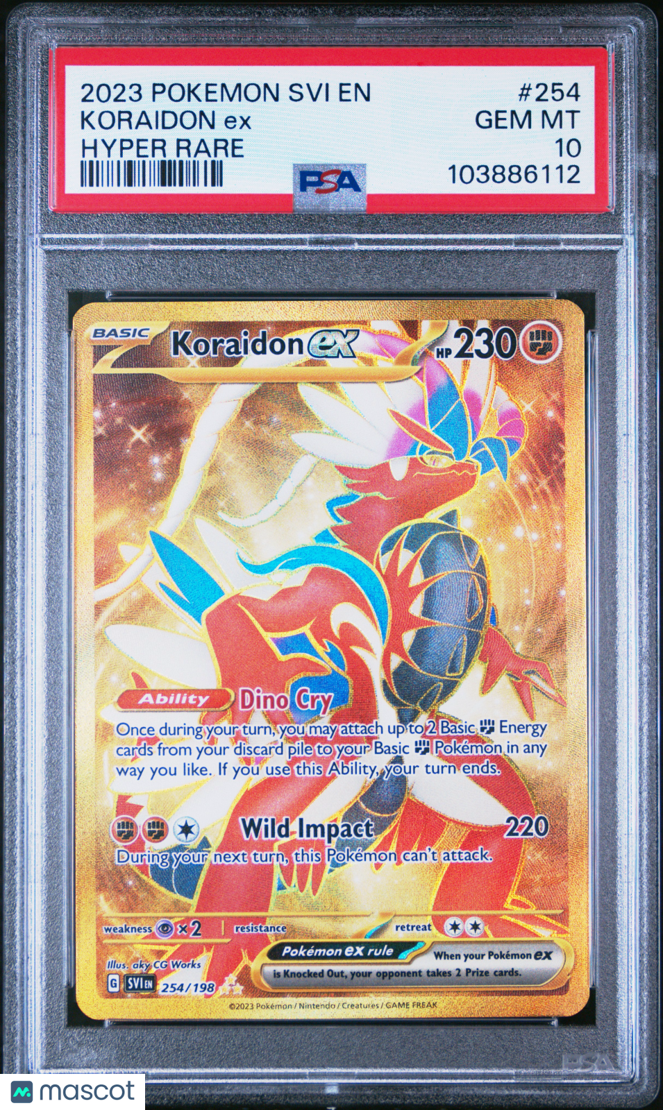 2023 Pokemon Scarlet & Violet Koraidon EX Hyper Rare #254 PSA 10
