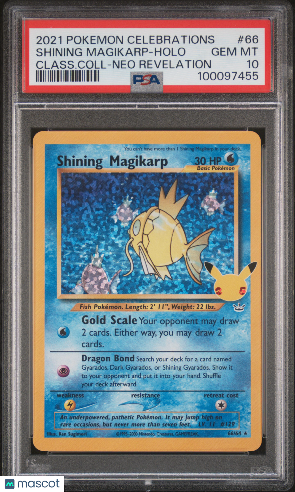 2021 Pokemon Celebrations Classic Collection Shining Magikarp #66 PSA 10