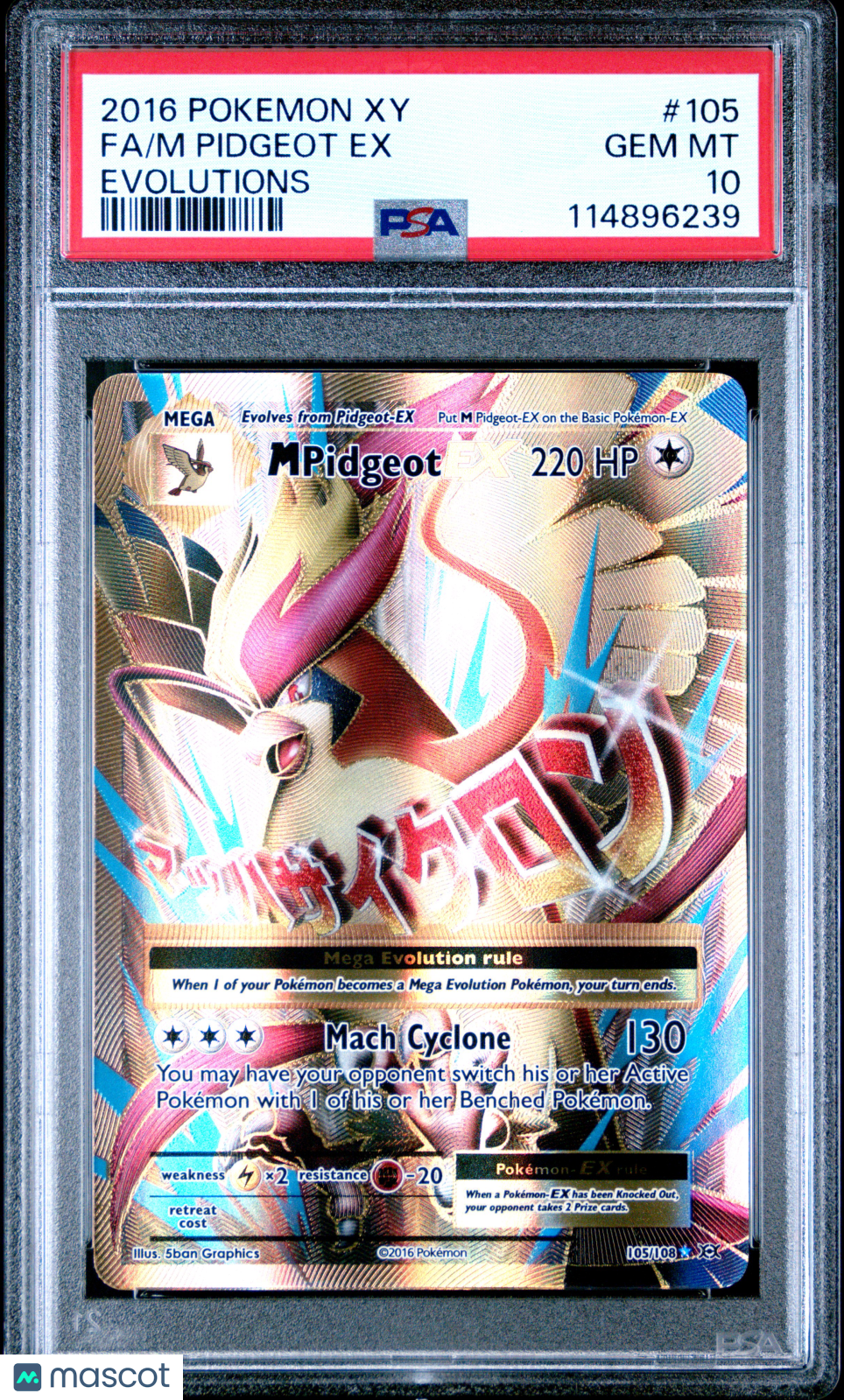 2016 Pokemon Xy Evolutions M Pidgeot EX #105 PSA 10