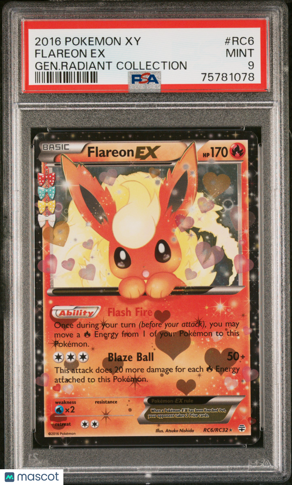 2016 Pokemon Xy Generations Radiant Collection Flareon EX #RC6 PSA 9