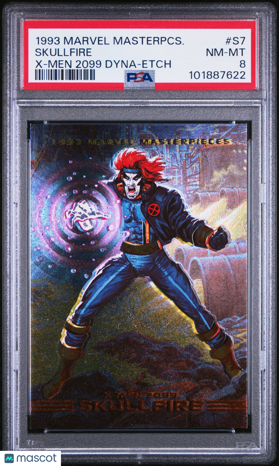 1993 Marvel Masterpieces X-Men 2099 Dyna-Etch Skullfire #S7 PSA 8