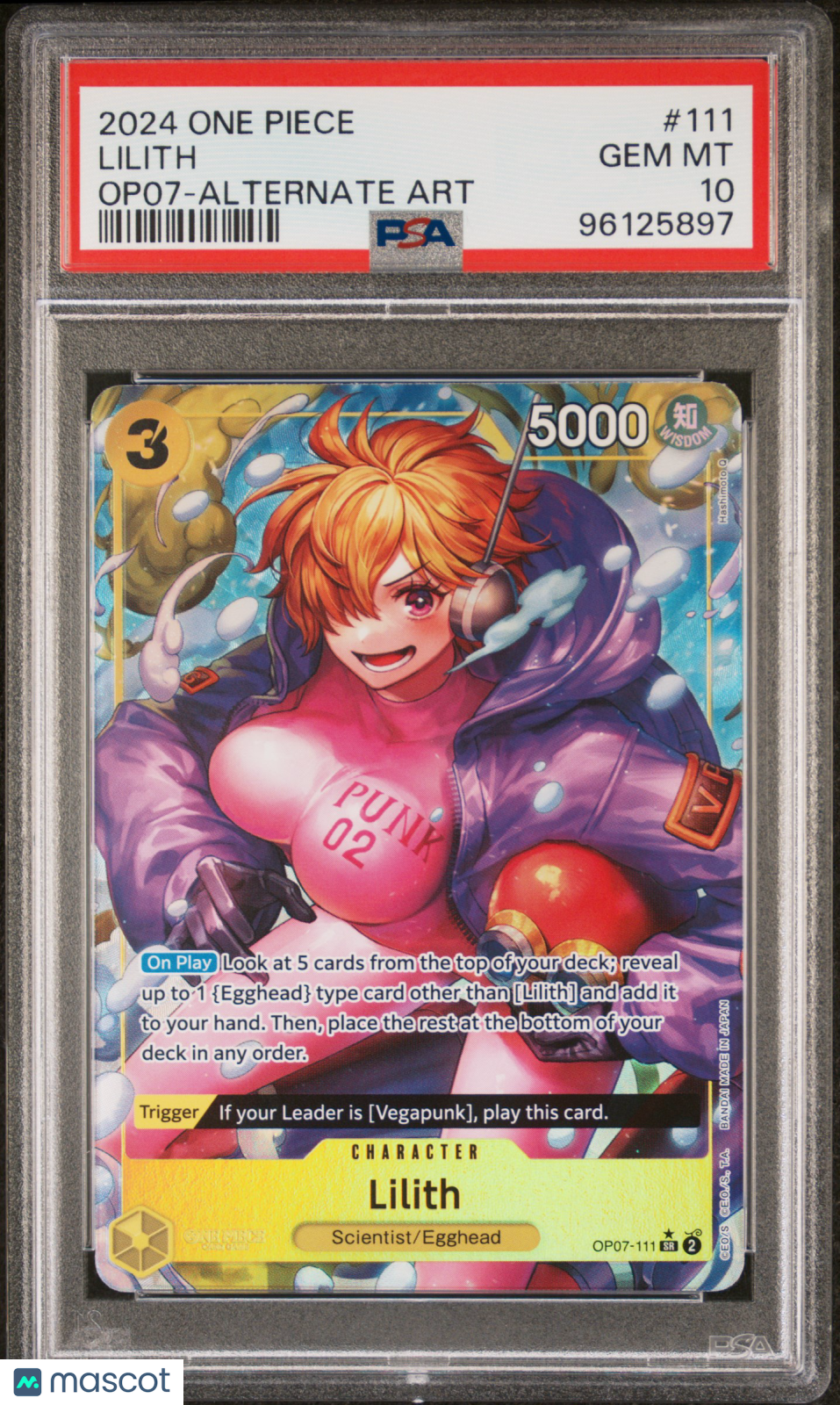 2024 One Piece 500 Years In The Future Lilith Alt Art #OP07-111 PSA 10