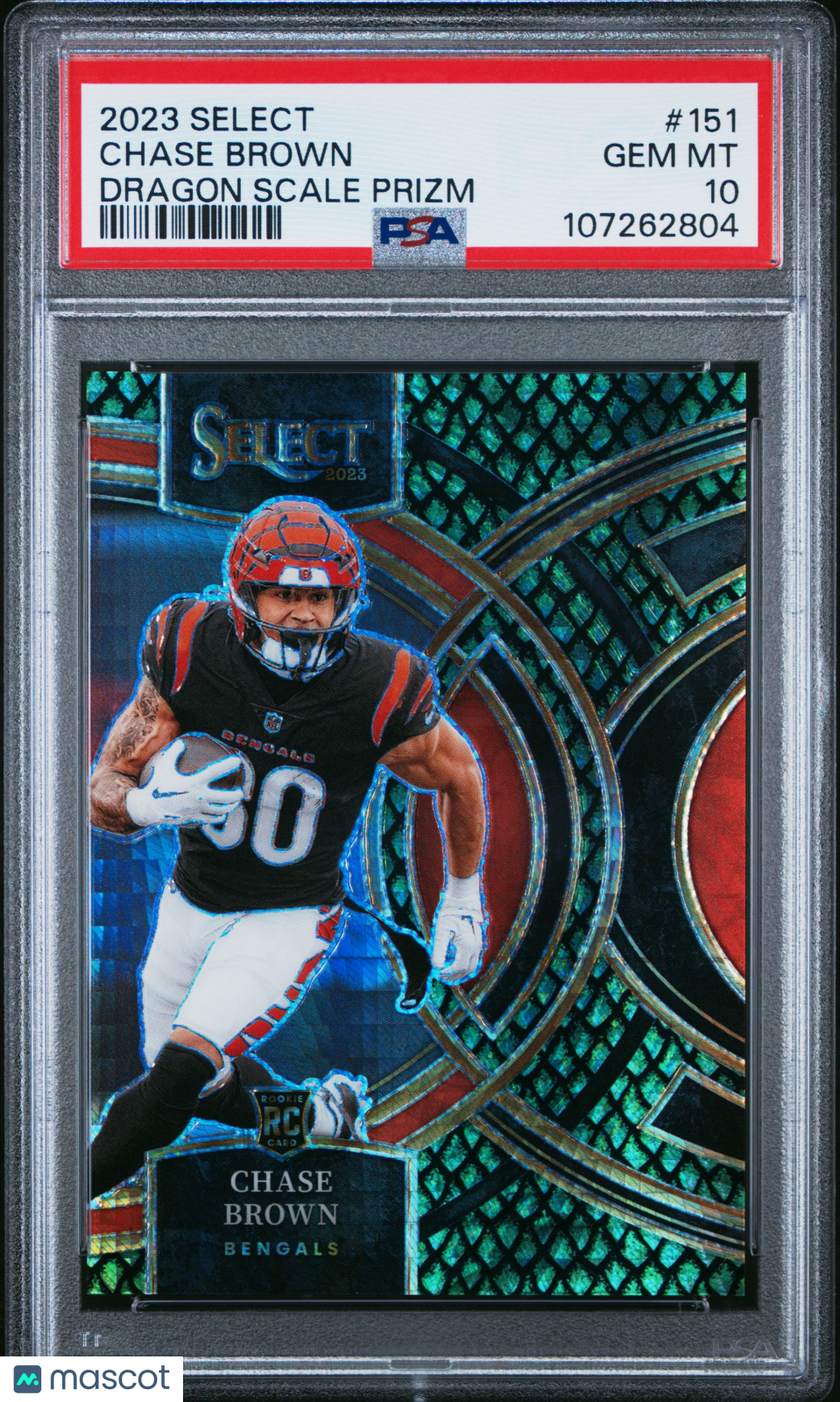 2023 Panini Select Chase Brown Dragon Scale Prizm #151 PSA 10 /70