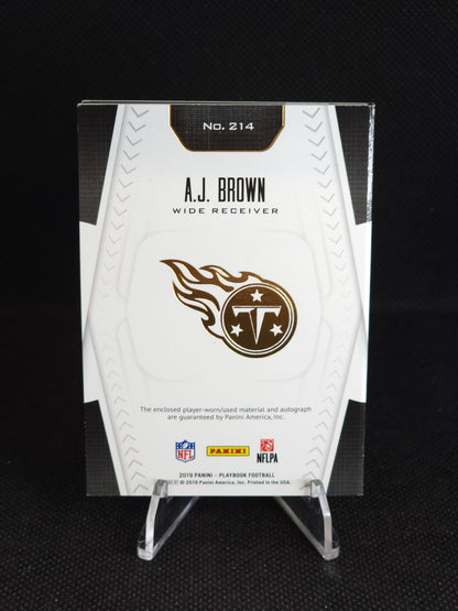 2019 Panini Playbook Football A.J. Brown Booklet Patch Auto /125 #214