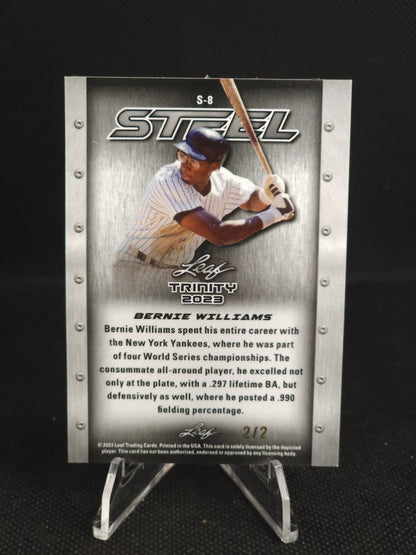 2023 Leaf Trinity Bernie Williams Carbon Steel Red /2 #S-8