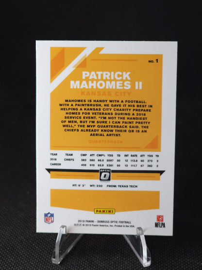 2019 Panini Donruss Optic Patrick Mahomes II #1