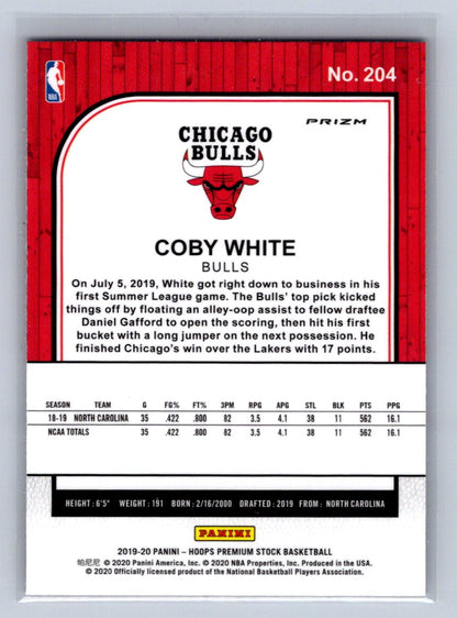 2019-20 Panini Hoops Premium Stock Coby White Purple Disco #204