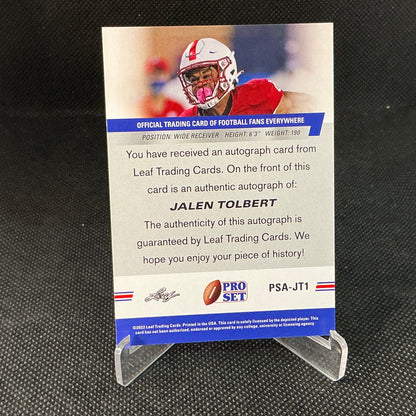 2022 Pro Set Jalen Tolbert Red Auto #PSA-JT1
