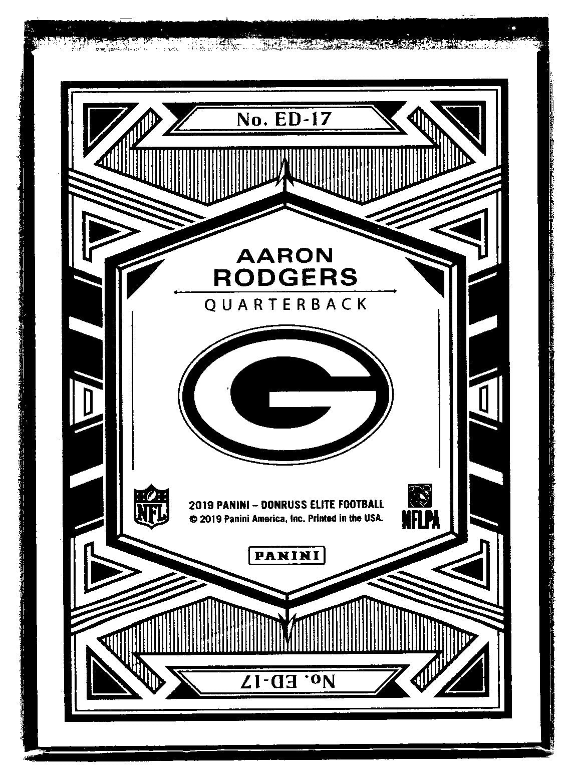 2019 Panini Donruss Elite Aaron Rodgers Elite Deck #ED-17