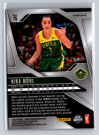 2024 Panini Prizm Nika Mühl Blue Velocity #75