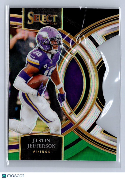 2023 Panini Select Premier Justin Jefferson Black Green Die-Cut #175