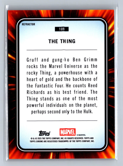 2025 Topps Chrome Marvel The Thing Refractor #109
