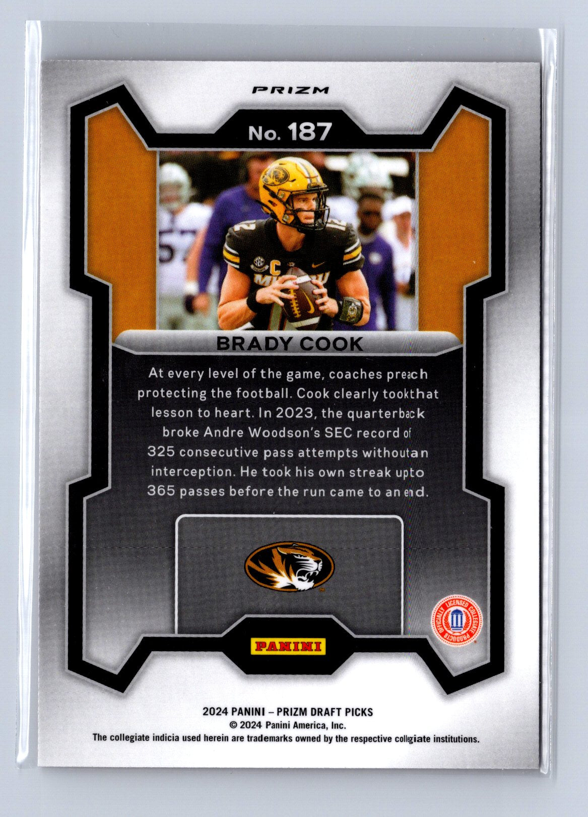 2024 Panini Prizm Draft Picks Brady Cook Red Ice #187
