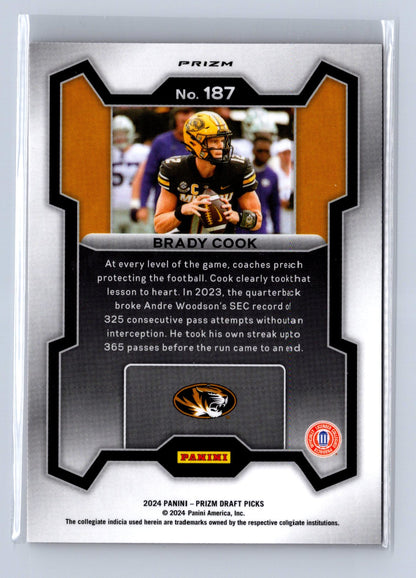 2024 Panini Prizm Draft Picks Brady Cook Red Ice #187