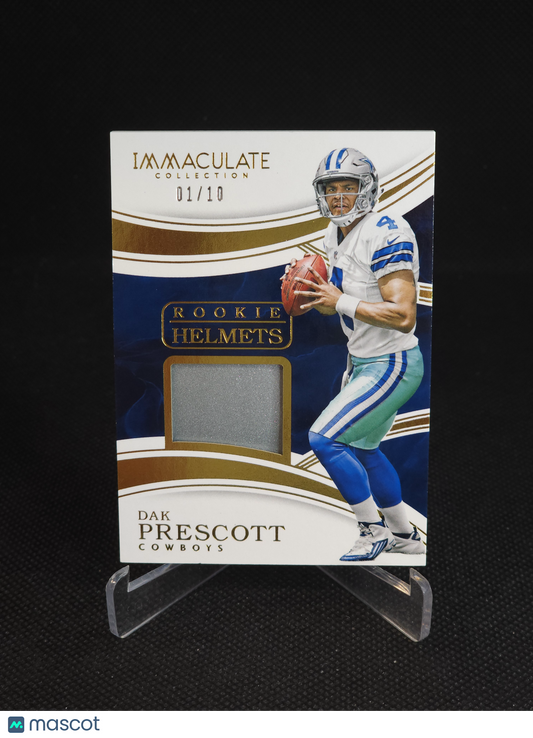 2016 Panini Immaculate Collection Dak Prescott Rookie Helmets Gold /10 #DP