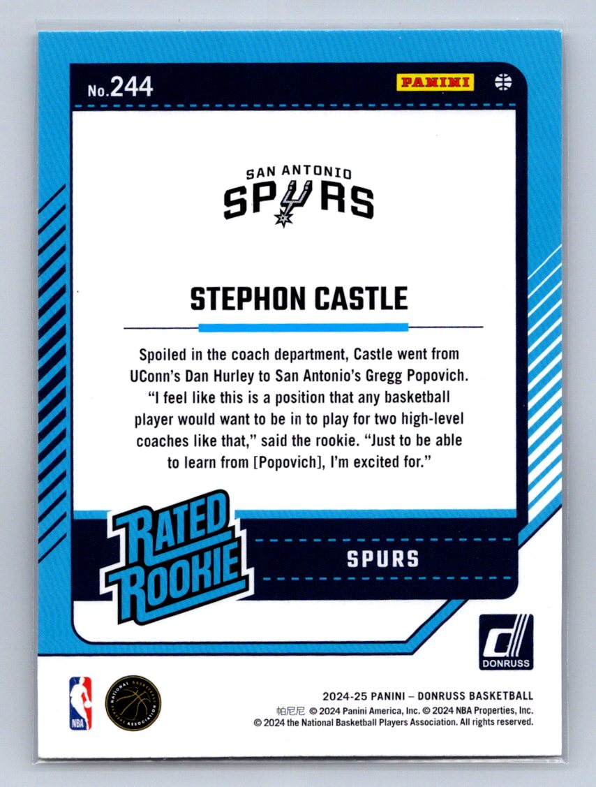 2024-25 Panini Donruss Rated Rookie Stephon Castle #244