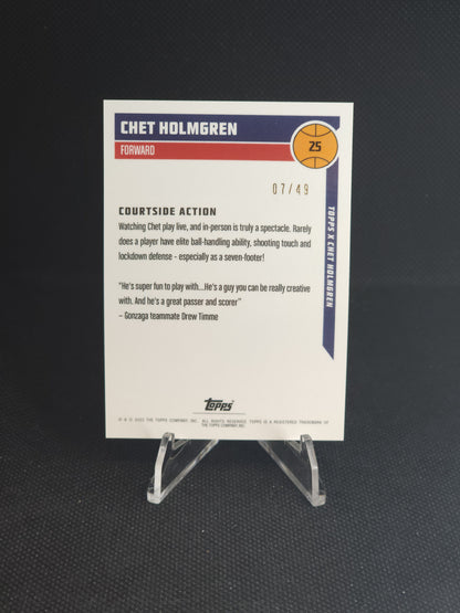 2022 Topps Chet Holmgren Courtside Action /49 #25