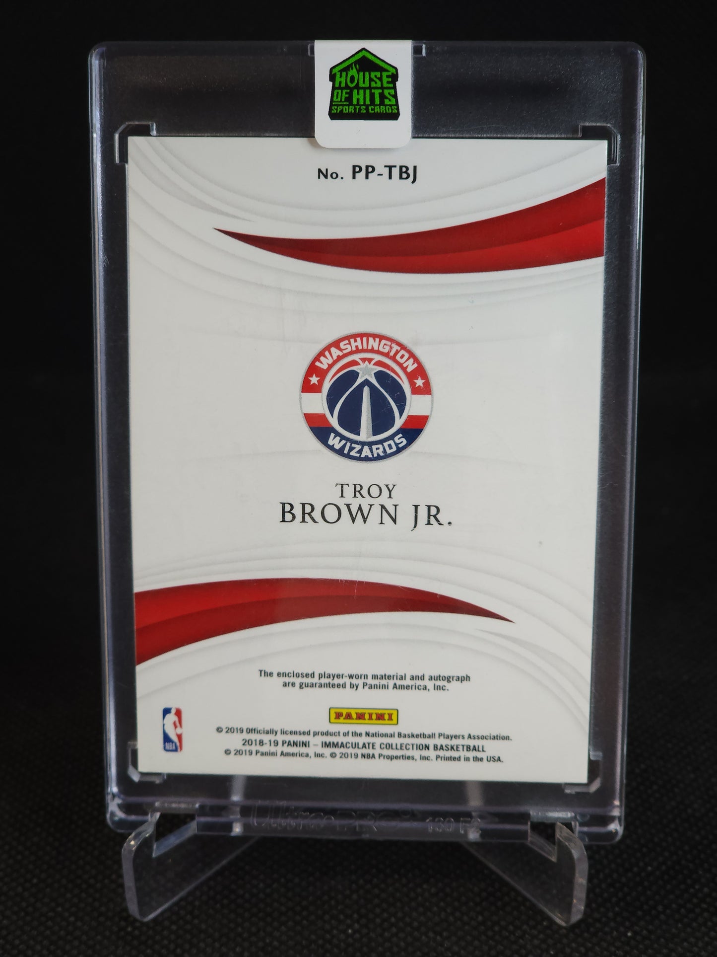 2018 Panini Immaculate Collection Troy Brown Jr. Patch Auto Gold /10 #PP-TBJ