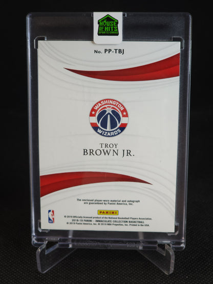 2018 Panini Immaculate Collection Troy Brown Jr. Patch Auto Gold /10 #PP-TBJ