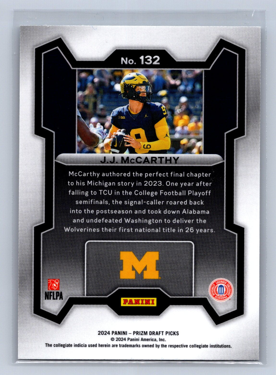 2024 Panini Prizm Draft Picks J.J. McCarthy #132